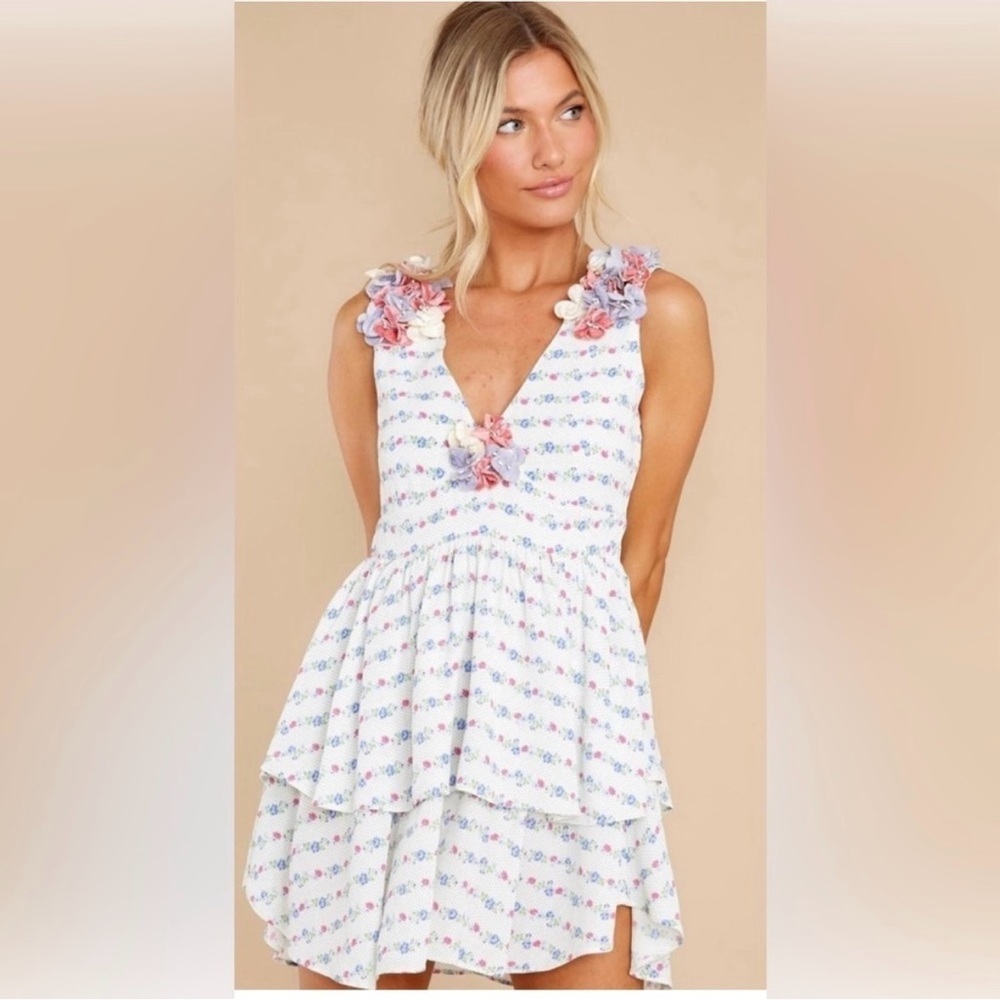 Loveshackfancy Womens Dresses | Shayna Mini Dress Lilac Crema Size 2 - Picture 2 of 14